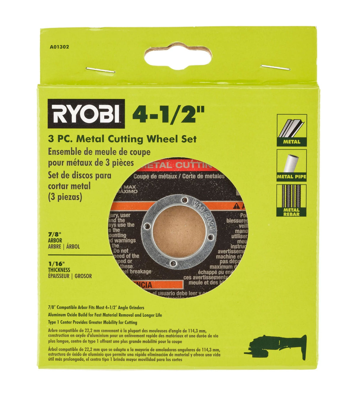 3 PC. 4-1/2" Metal Cutting Wheel Set Image 3