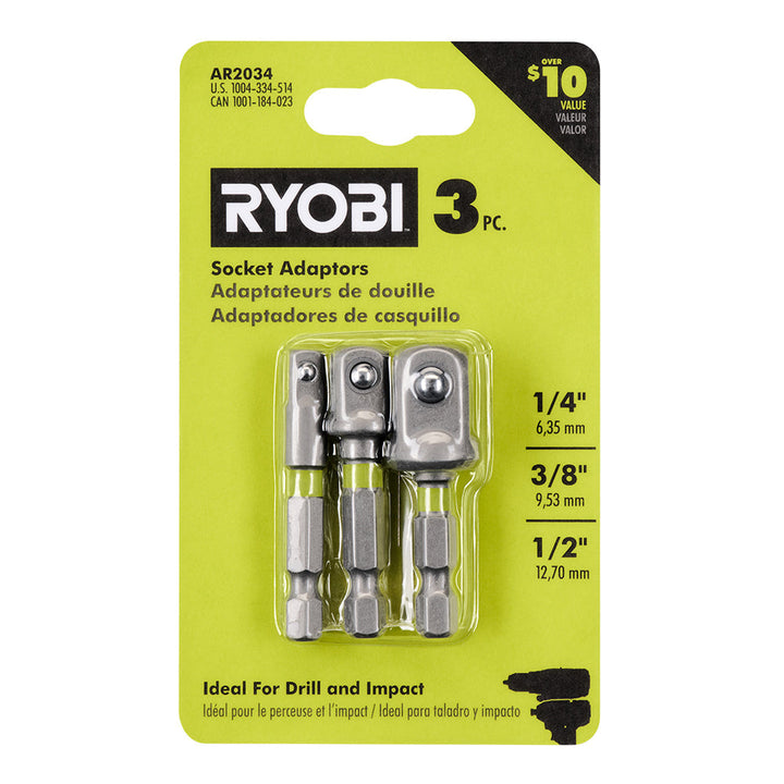 RYOBI 3PC Impact Socket Adaptor Set