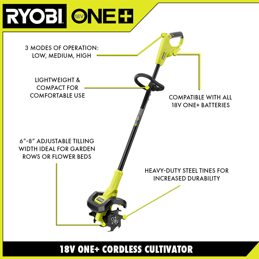 18V ONE+ 8" CULTIVATOR Image 2