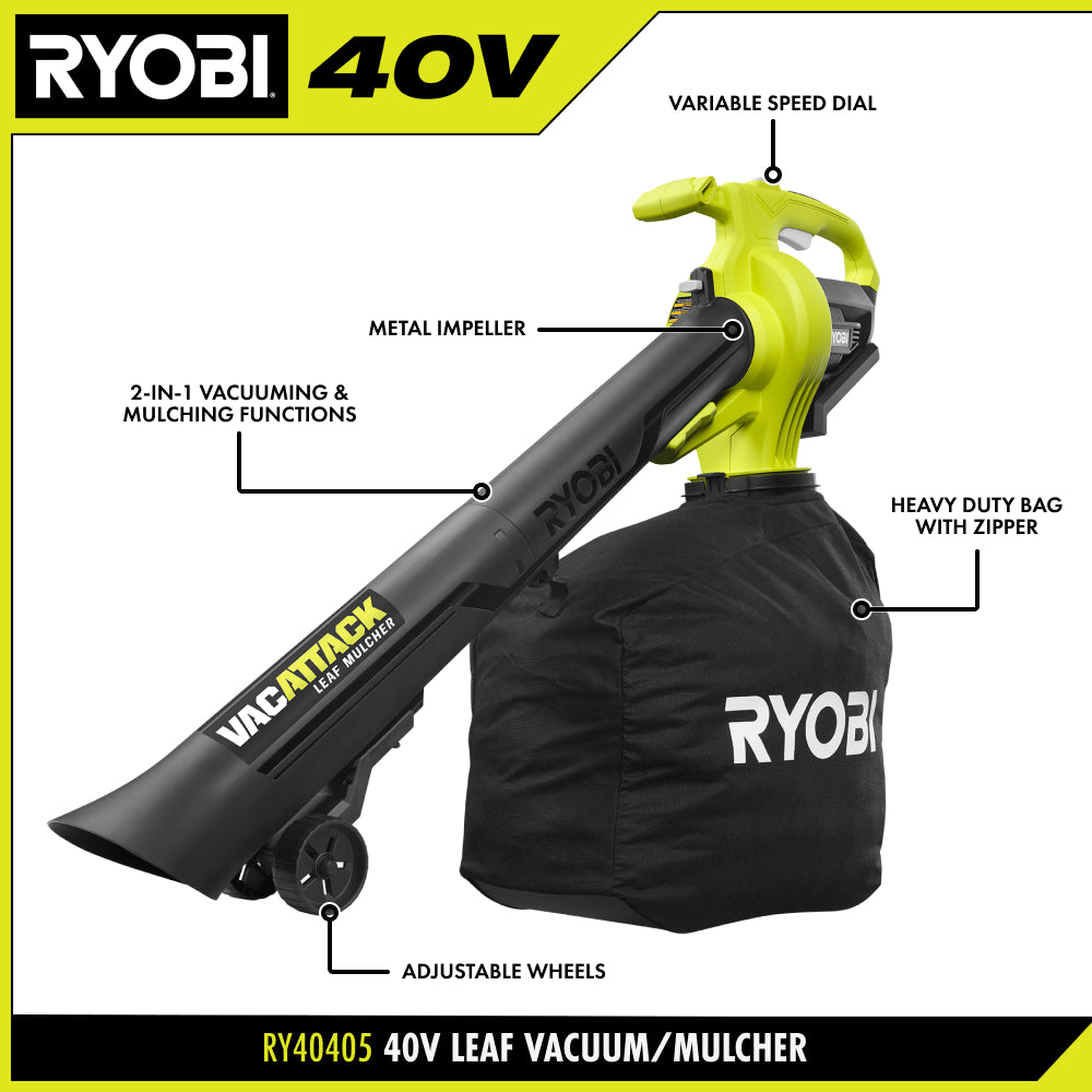 40V LEAF VACUUM/MULCHER KIT Image 3