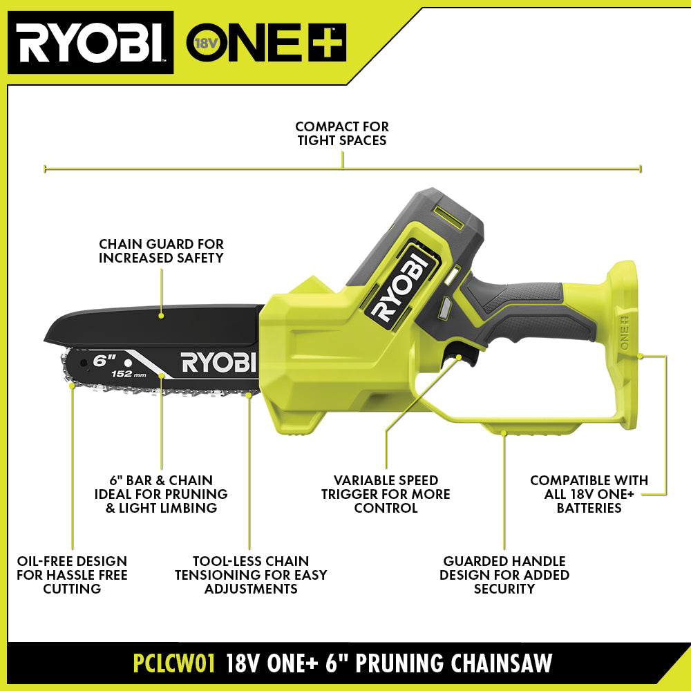 18V ONE+ 6" PRUNING CHAINSAW KIT Image 3