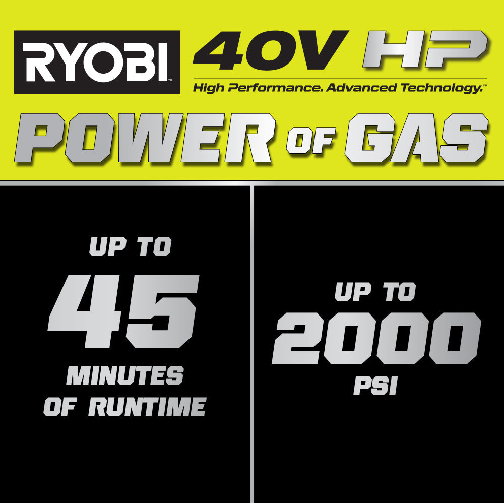 40V HP BRUSHLESS WHISPER SERIES 2000 PSI PRESSURE WASHER  Image 2