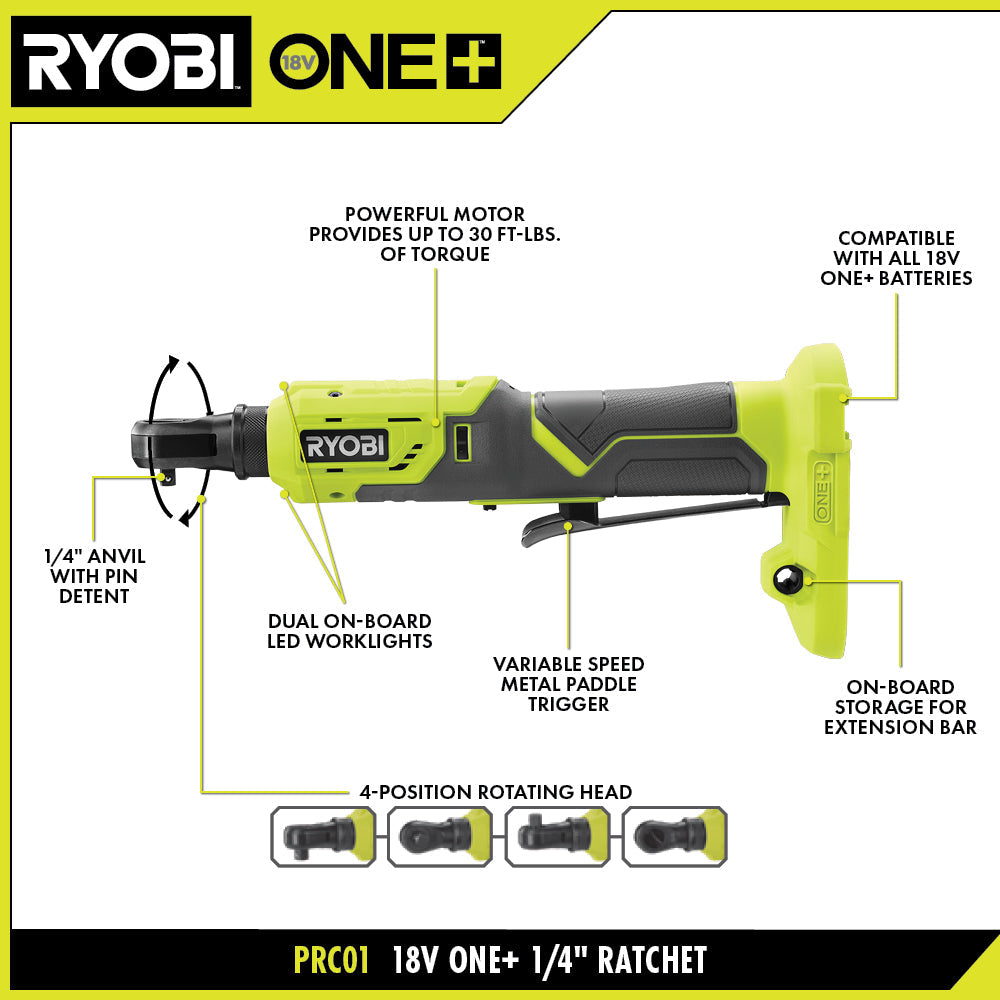 18V ONE+ 1/4" Ratchet Image 2