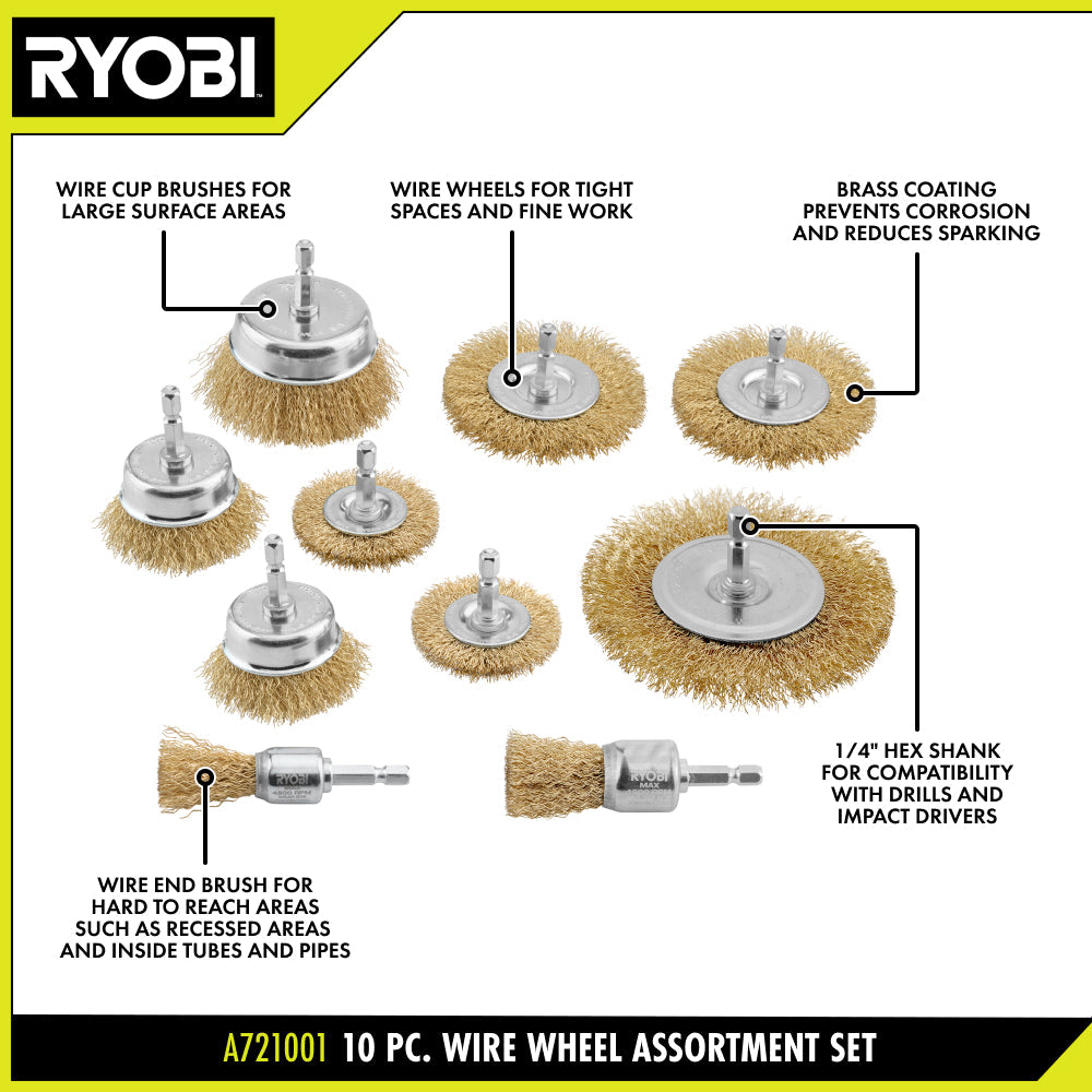10 PC. Wire Wheel Assortment Set