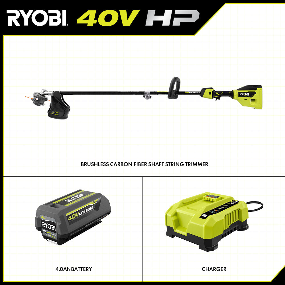 40V HP BRUSHLESS 15" CARBON FIBER ATTACHMENT CAPABLE STRING TRIMMER KIT Image 2